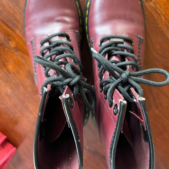 Dr.‎ Martens 1460 Cherry Red Leather Boots Size 5 - Picture 6 of 11